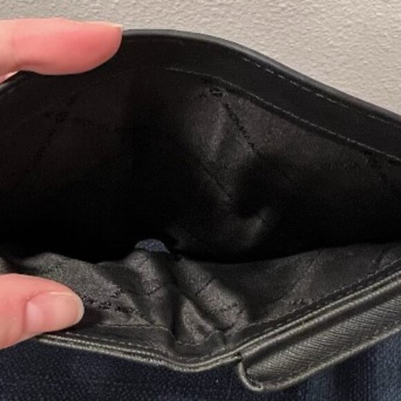 New Michael Kors Black Leather Gold Double Zip Wallet Wristlet NWT - Picture 5 of 6